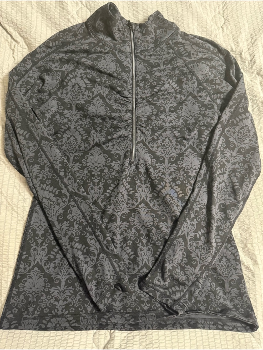 Athleta women's  Grey Patterned Half-Zip Pullover